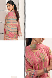 Fashionable Pink Cotton Daily Wear Suit With Designer Dupatta